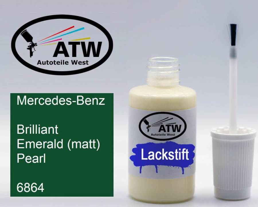 Mercedes-Benz, Brilliant Emerald (matt) Pearl, 6864: 20ml Lackstift, von ATW Autoteile West.